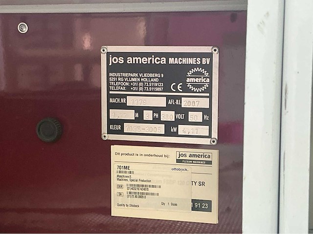 Jos america / ottobock - 2007 - flexam 701me - orthopedische afwerkeenheid - afbeelding 16 van  23