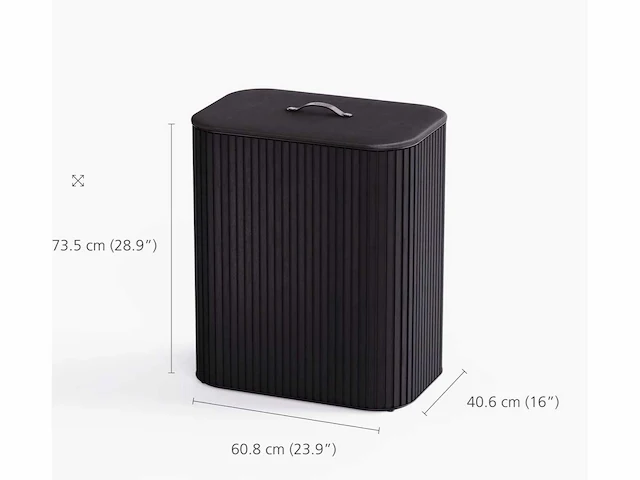 Joseph joseph tota trio luxe 90l black laundry separation basket - afbeelding 1 van  3