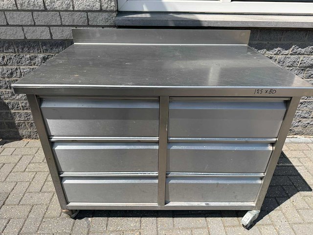 Josto - 125x80 6 lades - rvs werktafel - afbeelding 1 van  2
