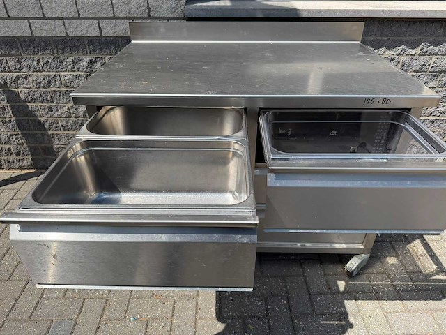 Josto - 125x80 6 lades - rvs werktafel - afbeelding 2 van  2