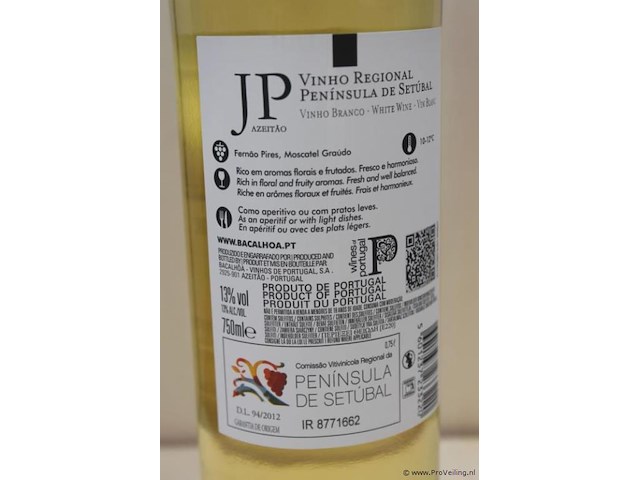 Jp azeitao fernao pires witte wijn - 75 cl - winkelverkoopprijs € 4.20 - afbeelding 3 van  3