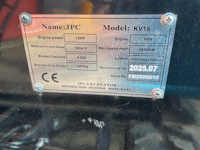 Jpc kv15 geel minigraafmachine - afbeelding 20 van  21