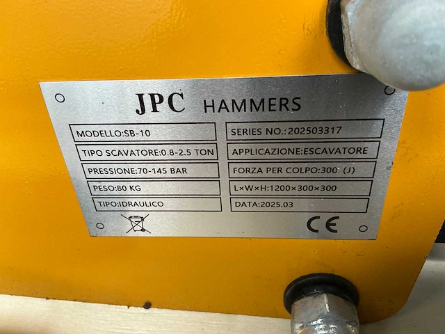 Jpc sb-10 hydraulische breekhamer / sloophamer - afbeelding 8 van  8