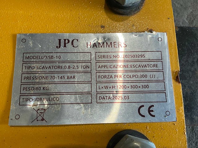 Jpc sb-10 hydraulische breekhamer / sloophamer - afbeelding 3 van  3