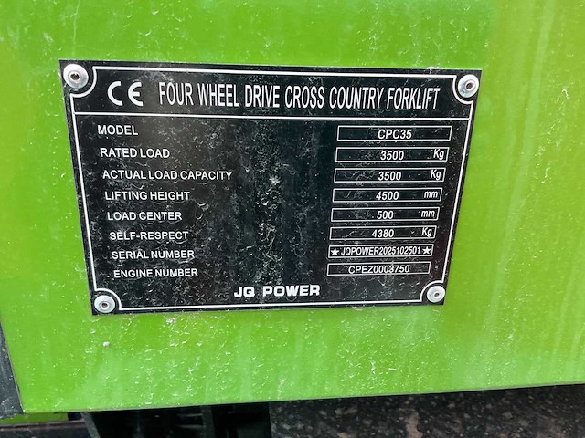 Jq power cpc35 ruw terrein vorkheftruck - afbeelding 13 van  34