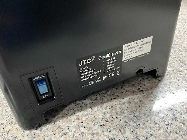 Jtc 900q-d blender - afbeelding 2 van  10