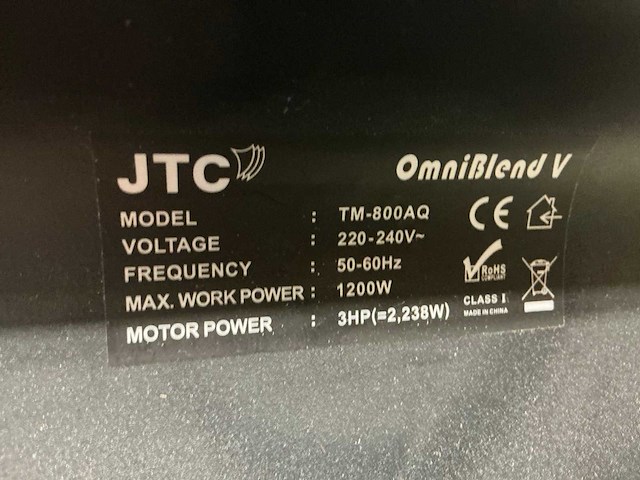 Jtc omniblend v t/m-800aq blender - afbeelding 7 van  7
