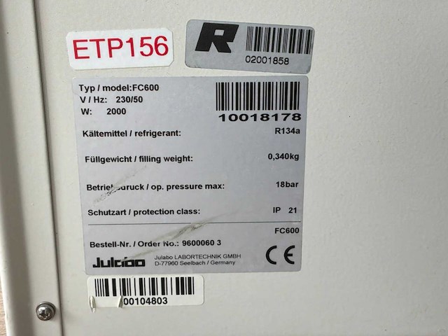 Julabo fc 600 recirculatiekoeler - afbeelding 8 van  8