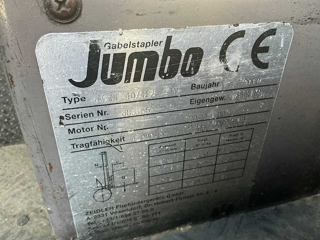 Jumbo j/sne vorkheftruck - afbeelding 10 van  18
