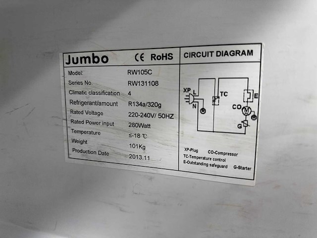 Jumbo rw105c vriezer - afbeelding 5 van  7