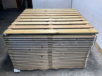 Jumbo tuinscherm 180x180 cm 17-planks - geschaafd en groen geïmpregneerd (10x) - afbeelding 4 van  7