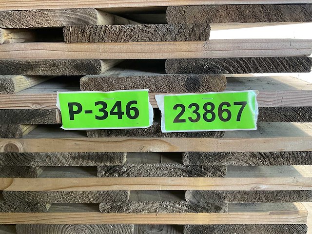 Jumbo tuinscherm 180x180 cm 17-planks - geschaafd en groen geïmpregneerd (10x) - afbeelding 7 van  7