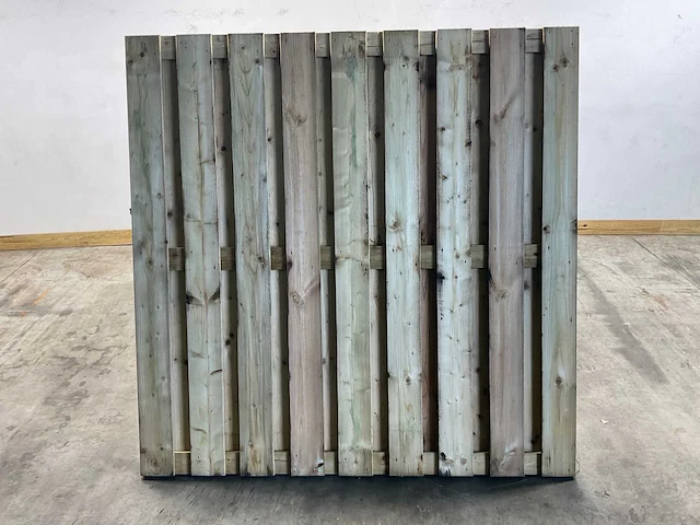 Jumbo tuinscherm 180x180 cm 17-planks - geschaafd en groen geïmpregneerd (22x) - afbeelding 2 van  7