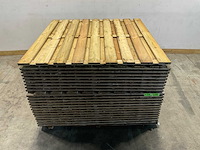 Jumbo tuinscherm 180x180 cm 17-planks - geschaafd en groen geïmpregneerd (5x) - afbeelding 3 van  7