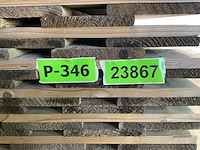 Jumbo tuinscherm 180x180 cm 17-planks - geschaafd en groen geïmpregneerd (5x) - afbeelding 7 van  7