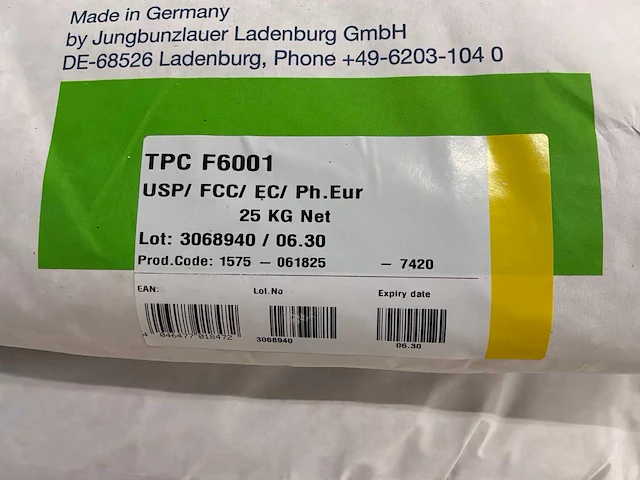Jungbunzlauer tripotassium citrate e332 (25kg) (37x) - afbeelding 2 van  3