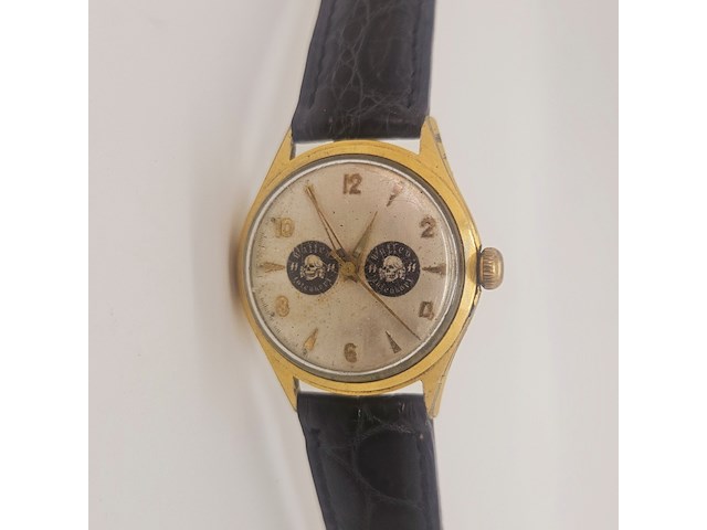 Junghans ww2 waffen ss 20 micron gouden herenhorloge - totenkopf - afbeelding 1 van  6