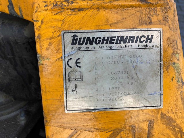 Jungheinrich - 1998 - ameise 2000 - palletwagen 2t - afbeelding 4 van  5