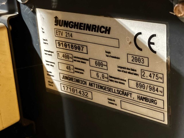 Jungheinrich - 2003 - etv214 - reach truck - afbeelding 9 van  11