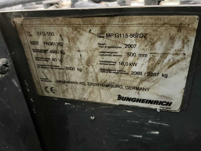 Jungheinrich - 2007 - efg550 - vorkheftruck - afbeelding 6 van  16