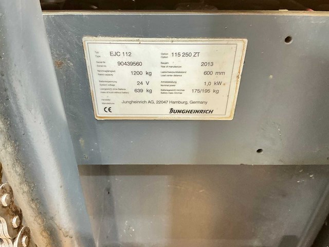 Jungheinrich - 2013 - ejc112 - stapelaar - afbeelding 8 van  9