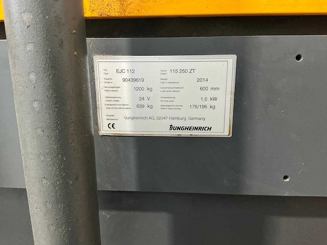 Jungheinrich - 2014 - ejc 112 - stapelaar - afbeelding 4 van  14