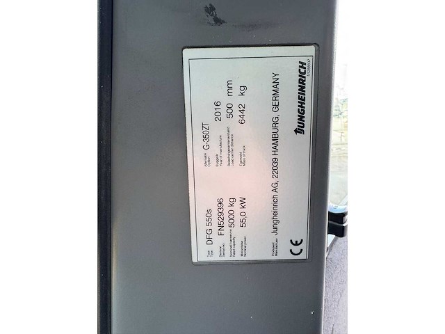 Jungheinrich - 2016 - dfg-550-s - 3.5m duplex, side-shift, vorkensteller - vorkheftruck - afbeelding 2 van  10