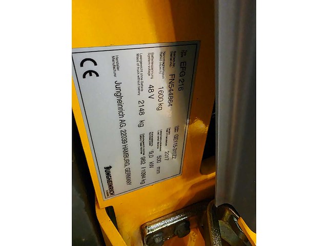 Jungheinrich - 2017 - efg216 - 3.1m duplex, free-lift, side-shift - vorkheftruck - afbeelding 16 van  30