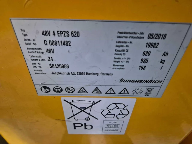 Jungheinrich - 2018 - 48volt epzs 620 - heftruck toebehoren - afbeelding 5 van  5