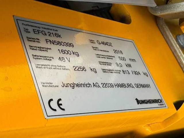 Jungheinrich - 2018 - efg216k - vorkheftruck - afbeelding 16 van  16