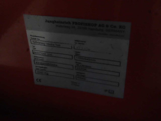 Jungheinrich - 2020 - basic ese 20/5 - palletwagen met weegfunctie - afbeelding 3 van  3