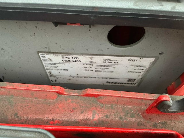 Jungheinrich - 2021 - ere120 - elektrische palletwagen - afbeelding 2 van  12