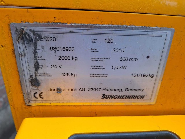 Jungheinrich - eje c20 - stapelaar - afbeelding 7 van  8