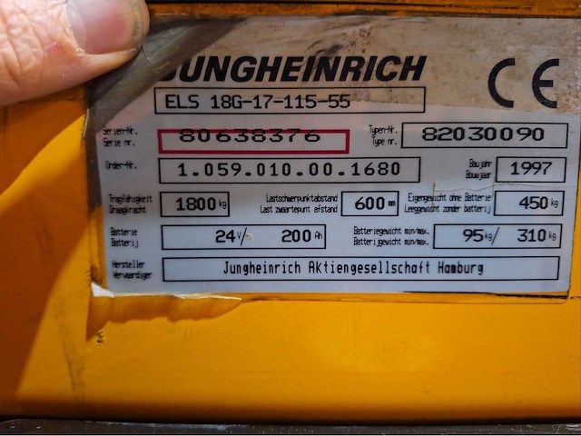 Jungheinrich - els18g - stapelaar - afbeelding 5 van  7