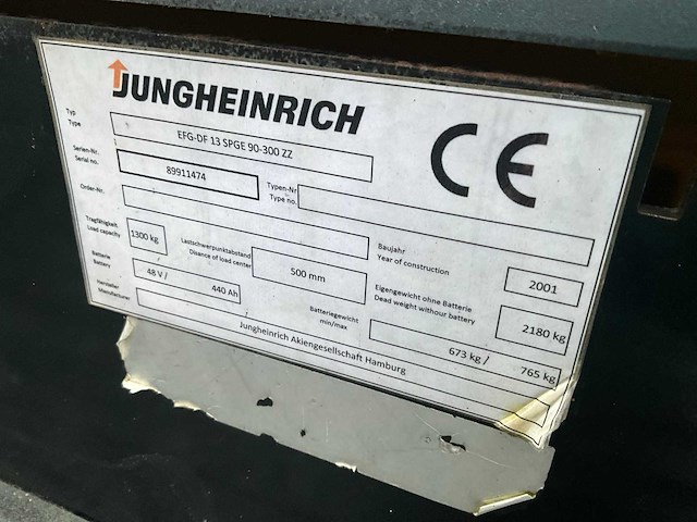 Jungheinrich eff-df13 vorkheftruck - afbeelding 6 van  14