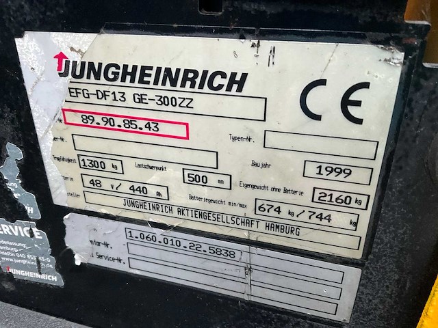 Jungheinrich eff-df13 vorkheftruck - afbeelding 3 van  11