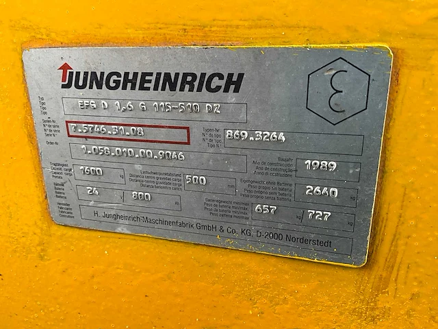 Jungheinrich efg 1.6 vorkheftruck - afbeelding 4 van  12