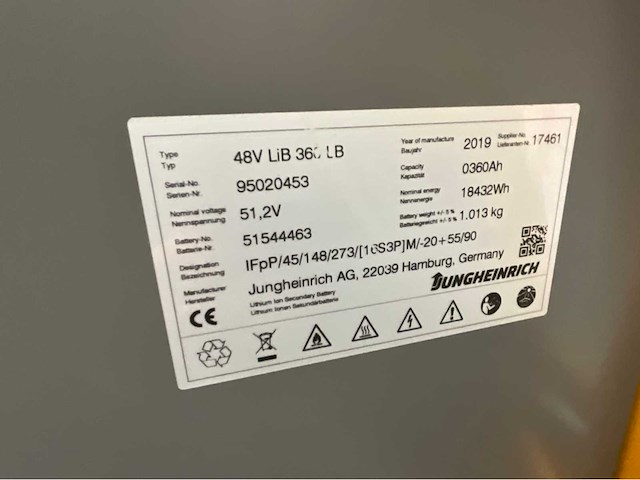 Jungheinrich efg220-li vorkheftruck- triplex - vorkensteller - lithium ion accu - freelift - sideshift - - 2019 - afbeelding 10 van  22