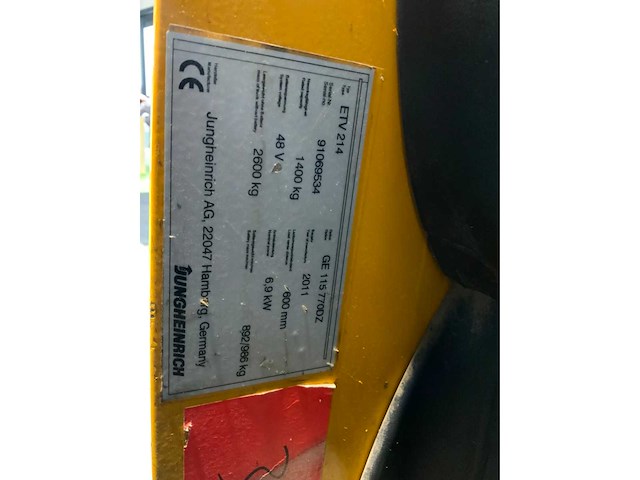 Jungheinrich etv 214 - 7.7m triplex - freelift - sideshift - reach truck - 360 graden functie - afbeelding 10 van  21