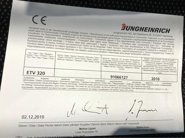 Jungheinrich etv 320 reach truck, accu 2018, lepels 160cm - afbeelding 15 van  26