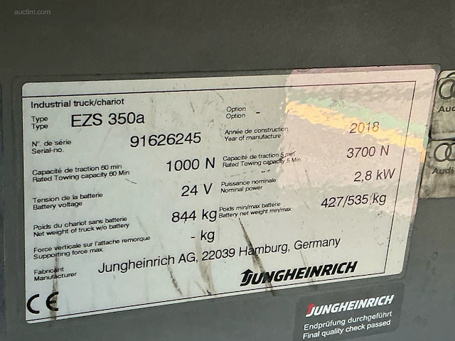 Jungheinrich ezs-350-a-ftf elektrische trekker - afbeelding 8 van  11