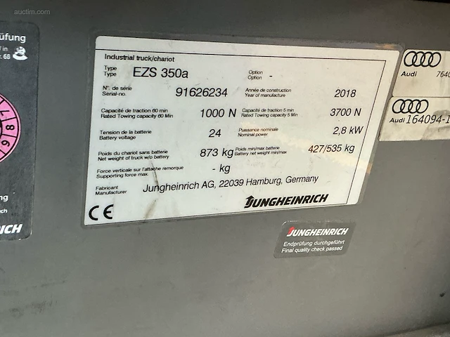 Jungheinrich ezs-350-a-ftf elektrische trekker - afbeelding 13 van  13