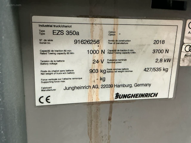 Jungheinrich ezs-350-a-ftf elektrische trekker - afbeelding 11 van  12