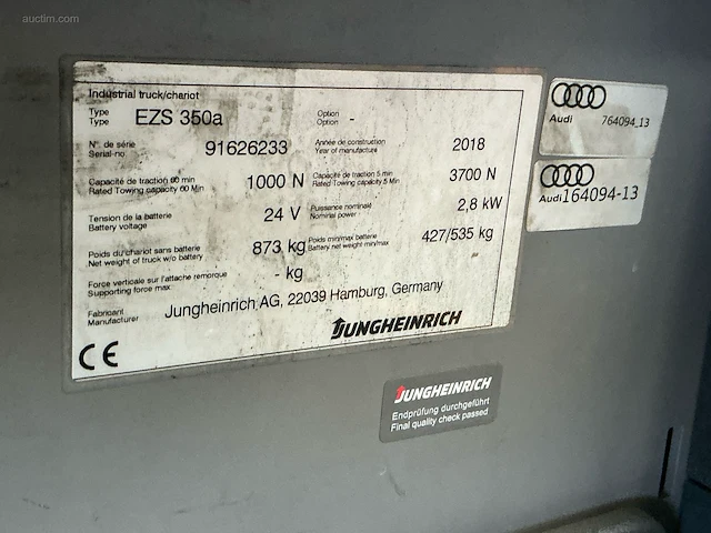 Jungheinrich ezs-350-a-ftf elektrische trekker - afbeelding 3 van  15