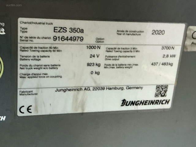 Jungheinrich ezs-350-a-ftf elektrische trekker - afbeelding 2 van  14