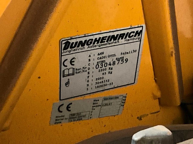 Jungheinrich tmw 22.2 hand hydraulische palletwagen - afbeelding 4 van  4