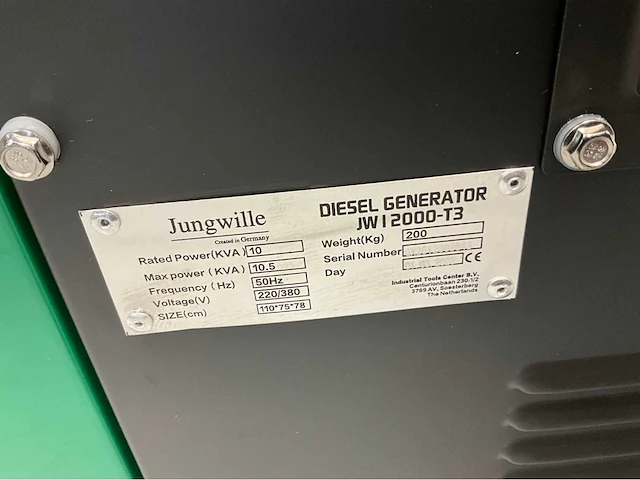 Jungwille jw12000-t3 - generator - 10 kva - 3000tpm - afbeelding 3 van  22