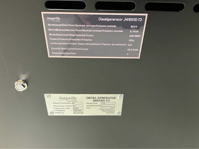 Jungwille jw8500-t3 - generator - 8kva - 3000 tpm - afbeelding 2 van  18
