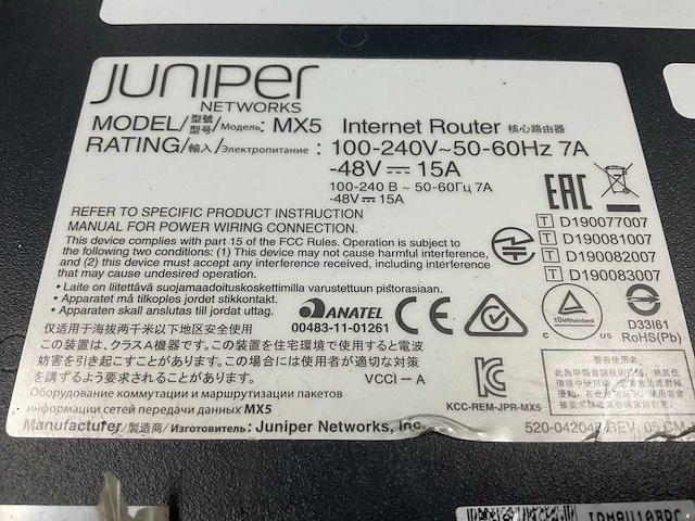 Juniper mx5-t internet router - afbeelding 4 van  5