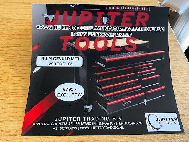 Jupiter tools jm37 290 psc. gereedschapswagen (10x) - afbeelding 4 van  6